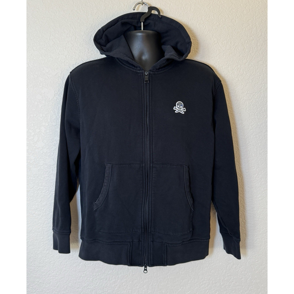 G/FORE Skull & Ts Full Zip Golf Hoodie Black Sweatshirt Performance, M
